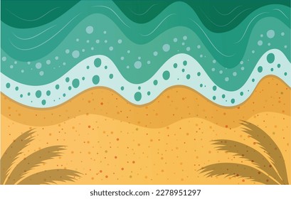 hand drawn beach sand sea ocean lake wave water ripple background, summer spring wallpaper