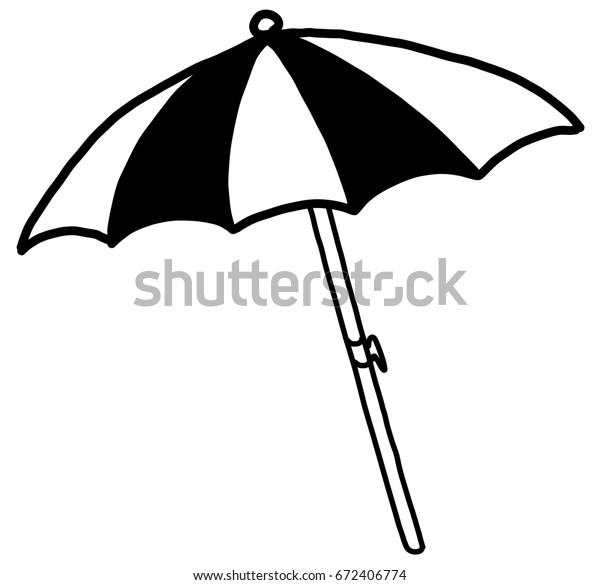 Hand Drawn Beach Umbrella Stock Vector (Royalty Free) 672406774
