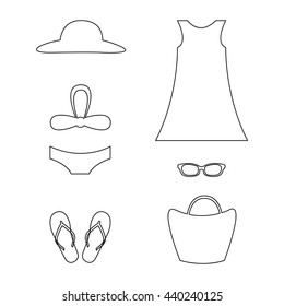 Hand drawn beachwear vector.
