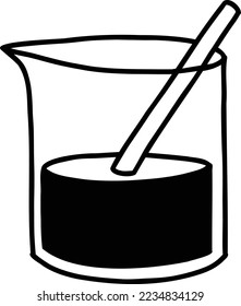 Hand Drawn beaker bottle illustration isolated on background