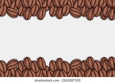 hand drawn beans of coffee background illustration with copy space area