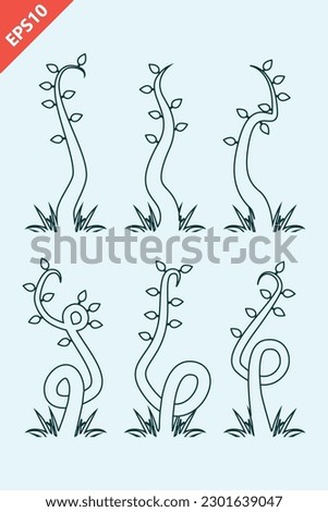hand drawn beanstalk design vector flat modern isolated illustration