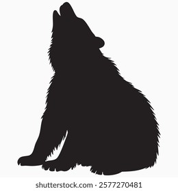 Hand drawn bear animal silhouette