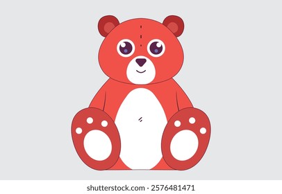 Hand drawn bear cute cartoon illustration on white background
