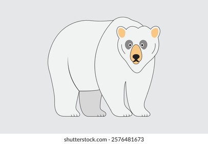 Hand drawn bear cute cartoon illustration on white background
