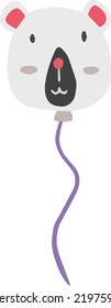 Hand Drawn Bear face balloons illustration isolated on background