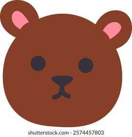 Hand Drawn Bear Face Vector Illustration