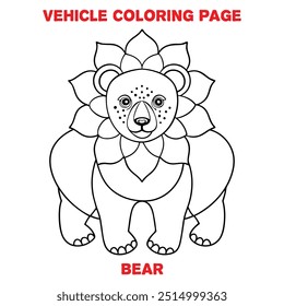 Hand drawn bear outline illustration