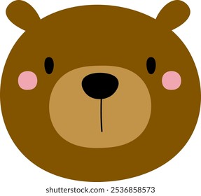 Hand Drawn Bear Portrait Vector Illustration