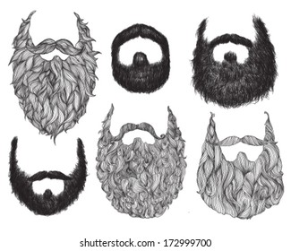 Hand Drawn Beard Set
