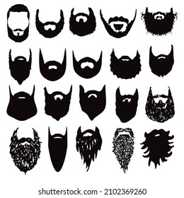 Hand Drawn Of Beard Styles Collection.