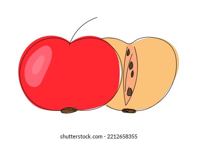 Una hermosa manzana dibujada a mano. Bien por cualquier proyecto.