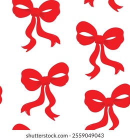  Hand Drawn Beautiful Bows holiday design pattern seamless Vector Illustration