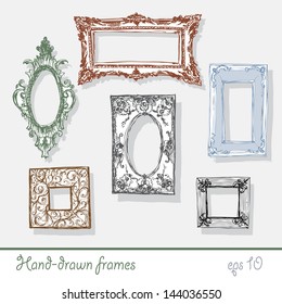 hand drawn beautiful classical frames