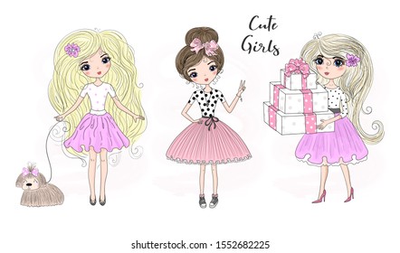 1000 Girl Cartoon Stock Images Photos Vectors Shutterstock