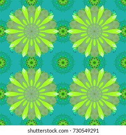 Hand drawn. Beautiful fabric pattern. Vector illustration. Doodle flowers and branches, herbs and flowers.