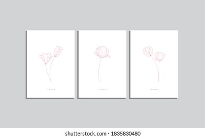 Hand drawn beautiful flower. Hand drawn botanical elements. Good for cover, invitation, banner, placard, brochure, poster, card, flyer, social media stories and other.