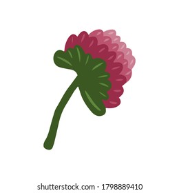 Hand drawn beautiful flower isolated on a white background. Doodle, simple outline illustration. It can be used for decoration of textile, paper and other surfaces.