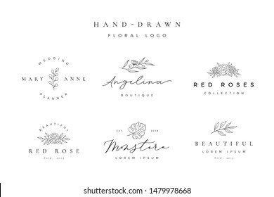 Hand Drawn Beautiful Flower Logo