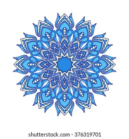 Hand drawn Beautiful Mandala. Vintage round pattern. Zentangle stylized tribal Arabic, Indian Mandala. Ornament Pattern for art therapy. 