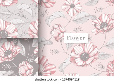 Hand drawn beautiful pastel colour floral pattern