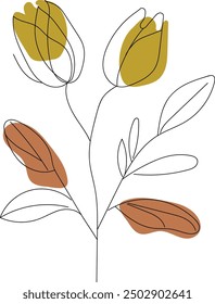 Hand drawn beautiful rose line art milimalist design