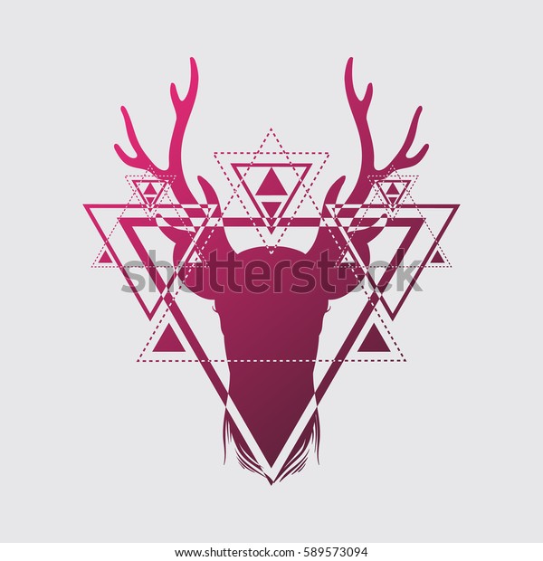 Hand Drawn Beautiful Hand Sketched Deer Stock Vector (Royalty Free ...