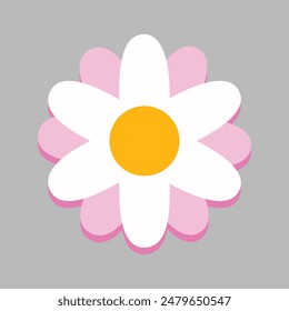 Hand drawn beautiful spring flower on gray background.