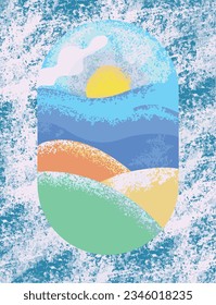 Hand drawn beautiful view of nature,vector illustration eps10 