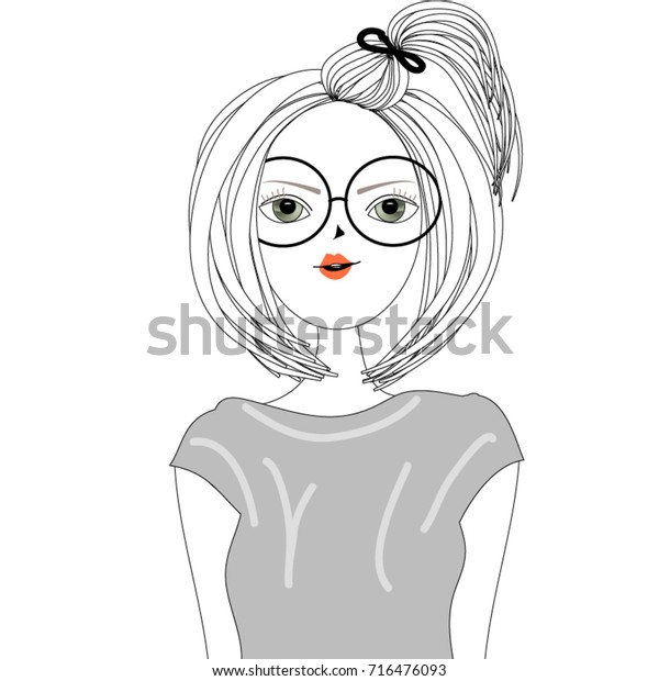 Hand Drawn Beauty Cute Girl Wearing People Backgrounds