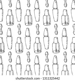 Hand drawn beauty, make up, cosmetic doodles, isolated vector illustrations on a white background.