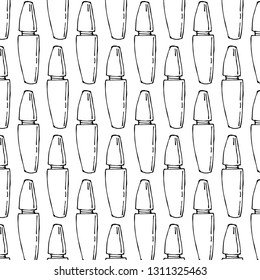 Hand drawn beauty, make up, cosmetic doodles, isolated vector illustrations on a white background.