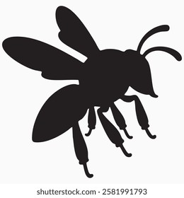 Hand drawn bee bird silhouette
