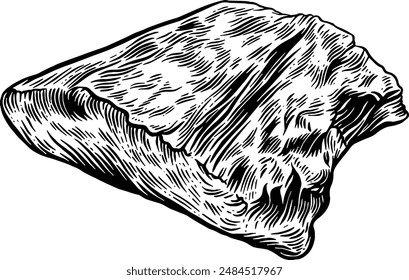 Hand drawn Beef Brisket Steak Sketch illustration