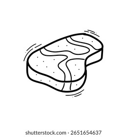 Ilustración de bistec de ternera dibujado a mano. Vector Doodle. Aislado sobre fondo blanco - Vector EPS 10