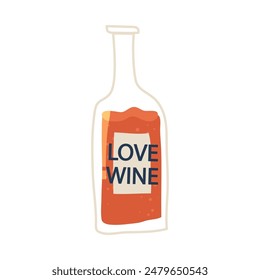 Hand drawn beer bottle isolated on white.