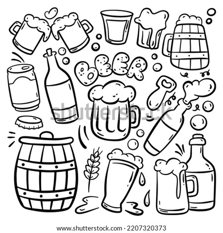 Hand Drawn Beer Doodle Vector Element