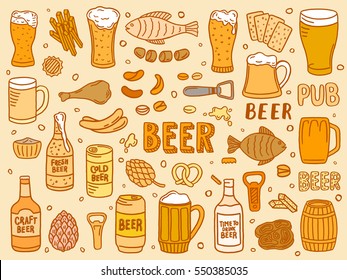 hand drawn beer doodles