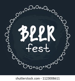 Hand drawn beer fest lettering isolated on chalkboard background. Design element beer menu for restaurant or cafe.