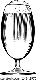 Hand drawn Beer Glass Sketch Illustration
