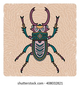 Hand drawn beetle. Vector design element beetle.