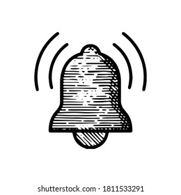 Hand Drawn bell Christmas icon vector illustration isolated on white background