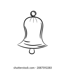 Hand drawn bell with a linear pattern