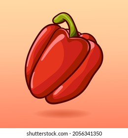 vector de pimiento de campana dibujado a mano, ilustración vectorial de estilo plano.