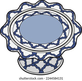 Hand Drawn benjarong cup illustration isolated on background