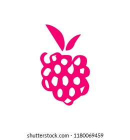Hand drawn berry vector logo template. Abstract design concept for natural organic product, food, fruit market, cafe. 
