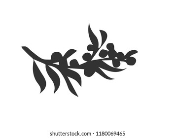 Hand drawn berry vector logo template. Abstract design concept for natural organic product, food, fruit market, cafe. 
