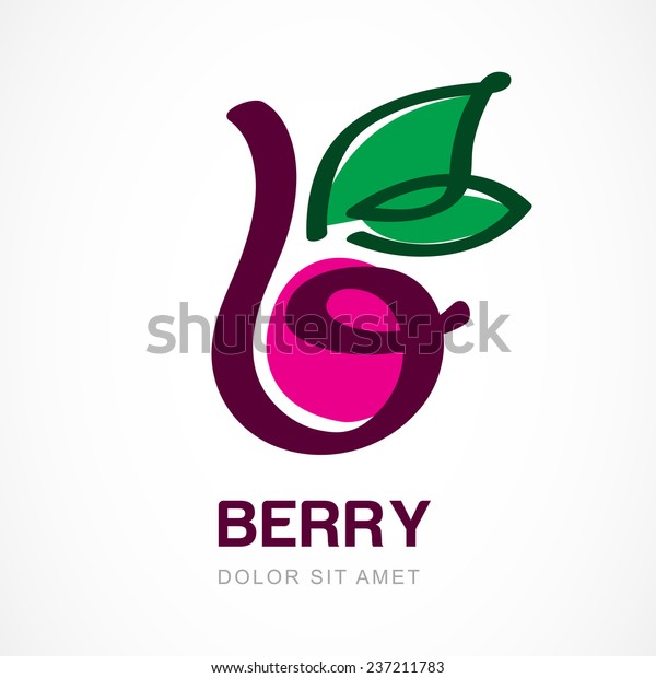 Hand Drawn Berry Vector Logo Template Stock Vector (Royalty Free ...