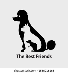 Hand drawn of best friends,vector illustration