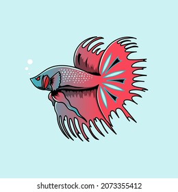 hand drawn betta fish illustration